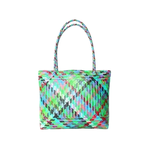 Bolso grande fondo azul con forro y broche 6