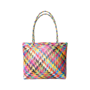 Bolso grande fondo azul con forro y broche 5