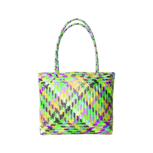 Bolso grande fondo azul con forro y broche 4